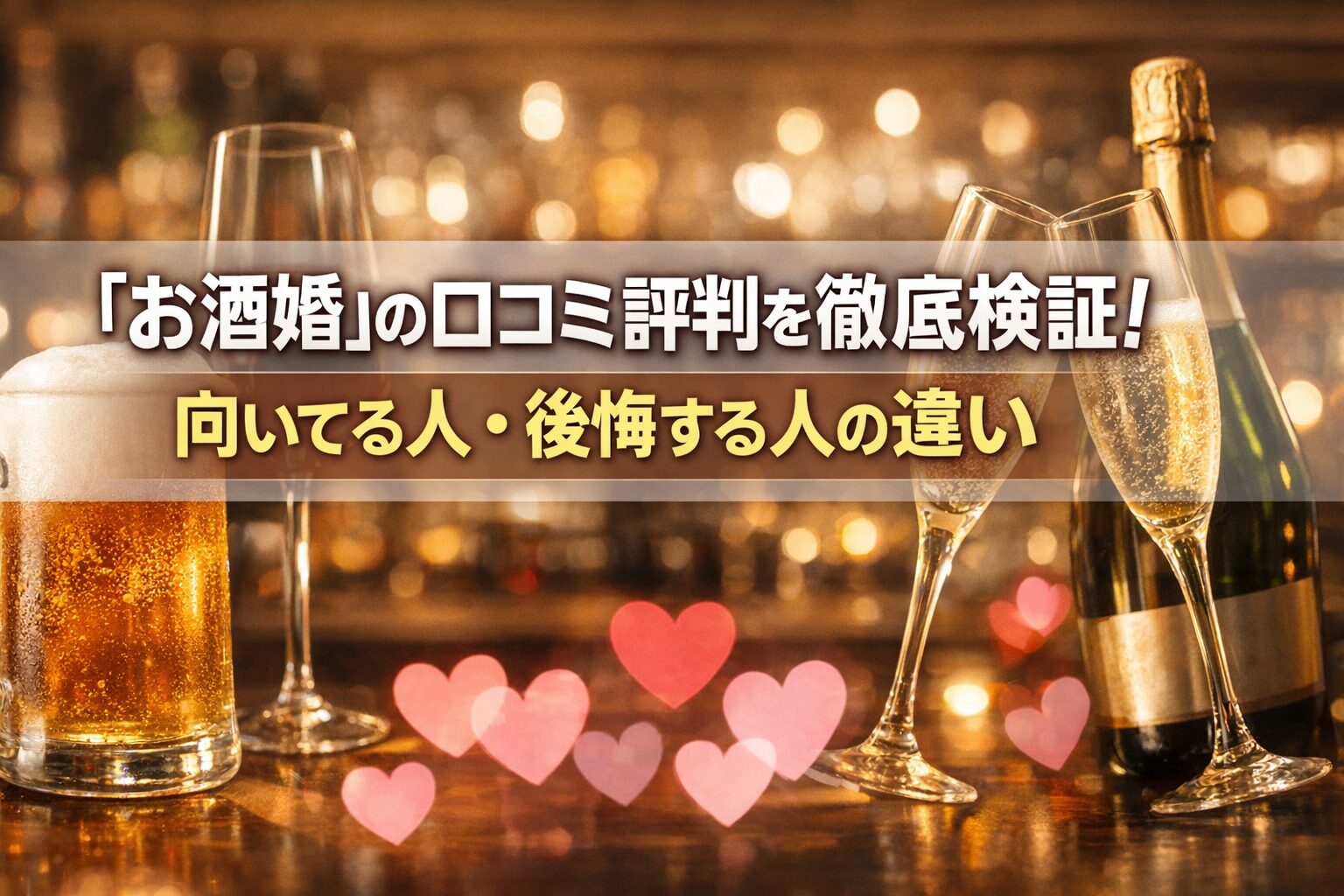 「お酒婚」の口コミ評判を徹底検証！向いてる人・後悔する人の違い