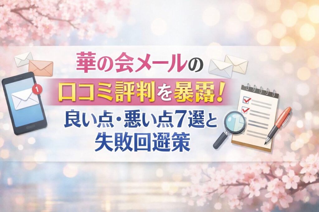 華の会メールの口コミ評判を暴露！良い点・悪い点7選と失敗回避策