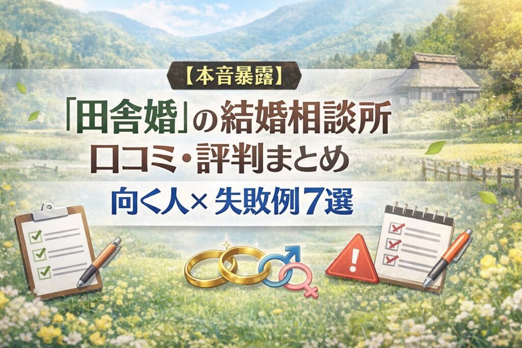 【本音暴露】『田舎婚』の結婚相談所口コミ・評判まとめ｜向く人×失敗例7選