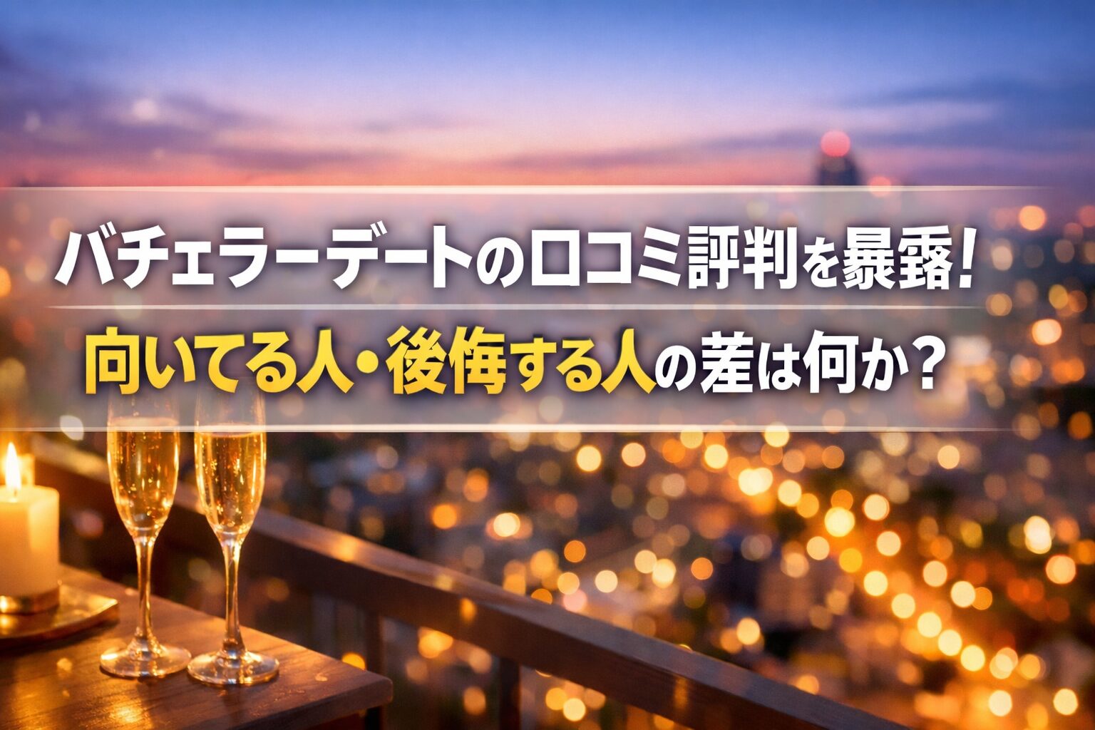 バチェラーデートの口コミ評判を暴露！向いてる人・後悔する人の差は何か？