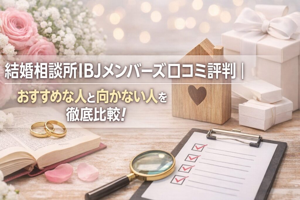 結婚相談所IBJメンバーズ口コミ評判｜おすすめな人と向かない人を徹底比較！