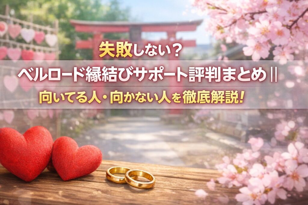 失敗しない？ベルロード縁結びサポート評判まとめ｜｜向いてる人・向かない人を徹底解説！