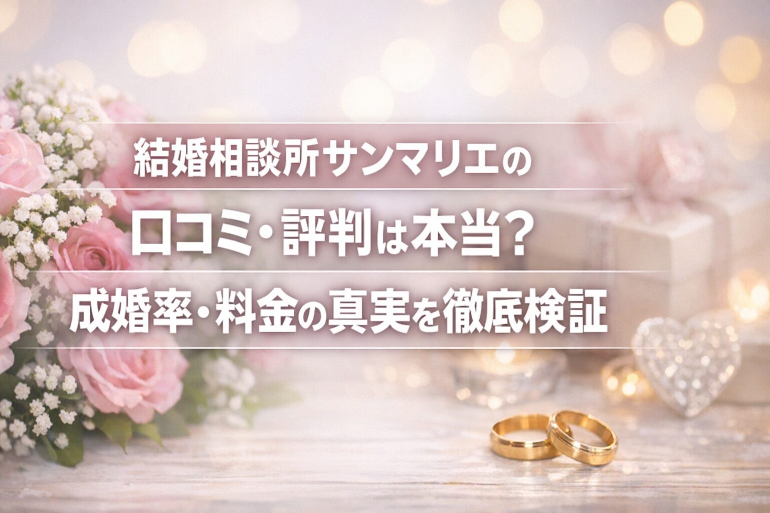 結婚相談所サンマリエの口コミ・評判は本当？成婚率・料金の真実を徹底検証