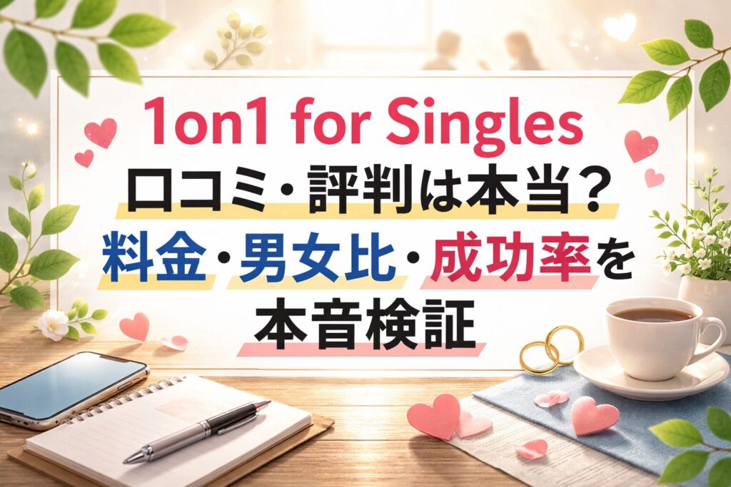 1on1 for Singles口コミ・評判は本当？料金・男女比・成功率を本音検証