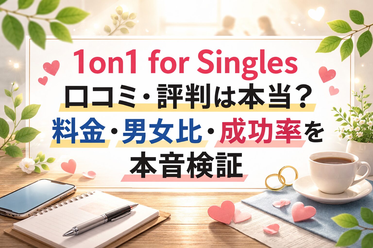 1on1 for Singles口コミ・評判は本当？料金・男女比・成功率を本音検証