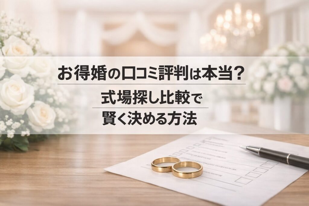 お得婚の口コミ評判は本当？式場探し比較で賢く決める方法