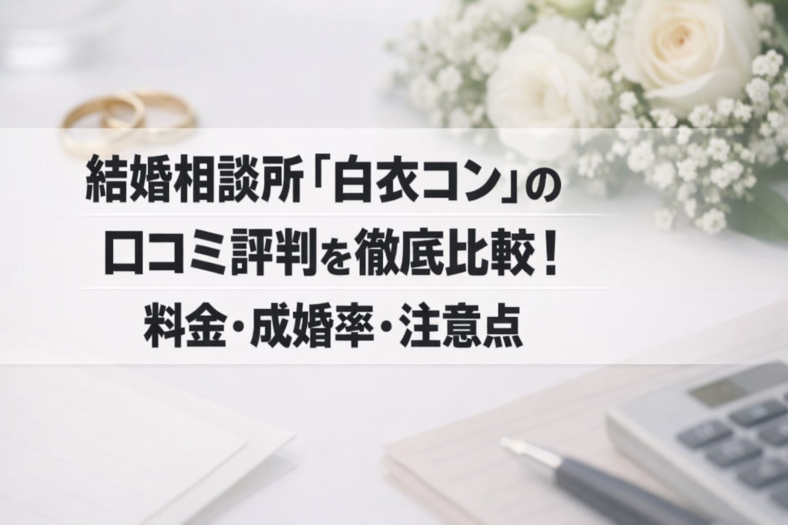 結婚相談所『白衣コン』の口コミ評判を徹底比較！料金・成婚率・注意点