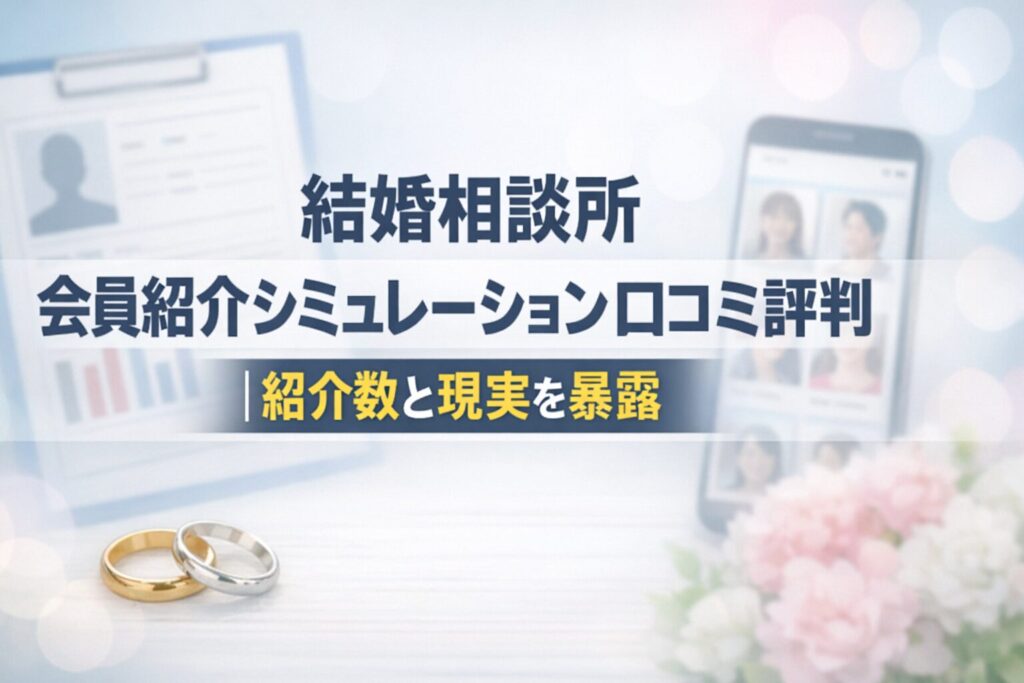 結婚相談所 会員紹介シミュレーション口コミ評判｜紹介数と現実を暴露